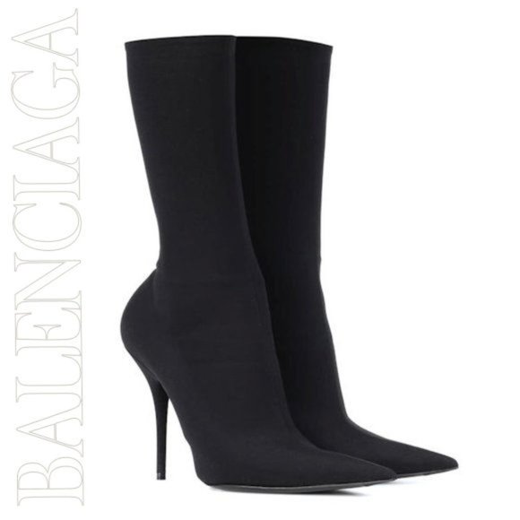 Balenciaga Shoes - BALENCIAGA Knife Stretch-Jersey Ankle Boots 9